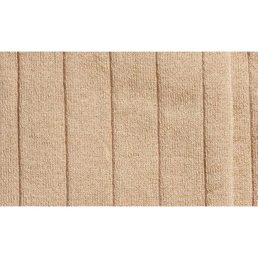 EDWARD ARMAH MENS PIMA COTTON BLEND RIBBED DRESS SOCKS KHAKI OS NWOT